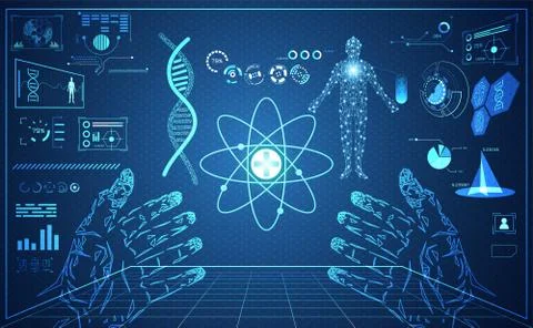 Abstract technology ui futuristic human medical hud interface hologram elemen Stockillustratie