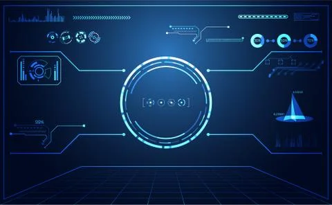 Abstract technology ui futuristic map hud interface hologram elements of digi Stock Illustration