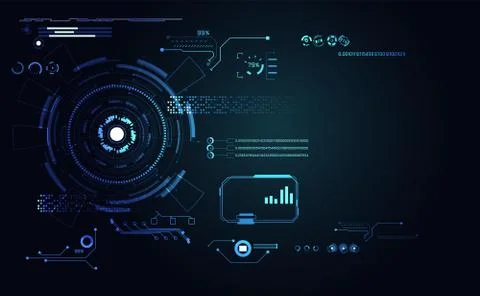 Abstract technology ui futuristic map hud interface hologram elements of digi Stock Illustration