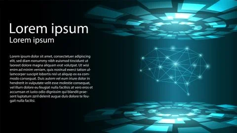 Abstract technology vector background design.hi-tech background.brain wave on Stock Illustration
