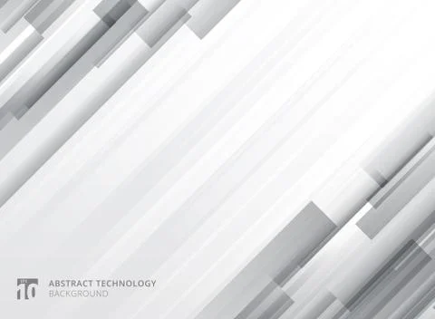 Abstract technology vertical overlap geometric squares shape gray colour on w Illustrazione stock