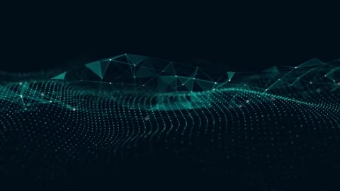 Abstract technology wave with dots and lines. Flow of particles. Stock Footage 169360401