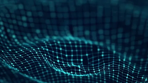 Abstract technology wave. Flow of particles. Big data transfer visualization. Stock Footage 155486202