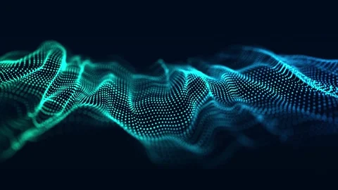 Abstract technology wave. Flow of particles. Big data transfer visualization. Stock Footage 155486208