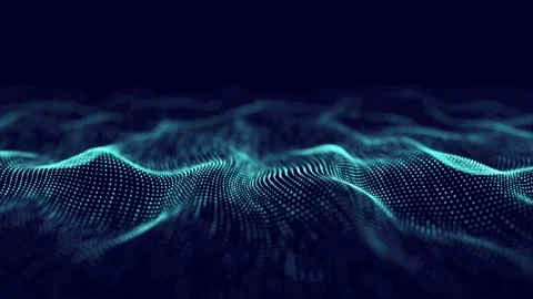 Abstract technology wave. Flow of particles. Big data transfer visualization. Stock Footage 169360332
