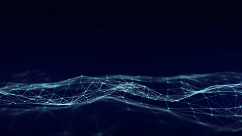 Abstract technology wave. Flow of particles. Big data transfer visualization. Stock Footage 169360365
