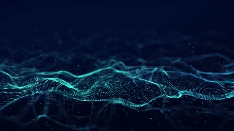 Abstract technology wave. Flow of particles. Big data transfer visualization. Stock Footage 169360381