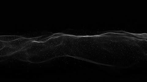 Abstract technology wave with flying particles. Big data visualization. Stock Footage 168421169