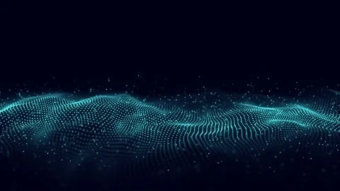 Abstract technology wave with flying particles. Big data visualization. Stock Footage 168421292