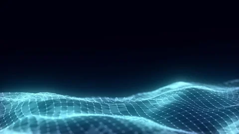 Abstract technology wave of particles and lines. Big data visualization. Stock Footage 257309853