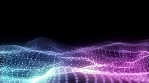 Abstract technology wave of particles and lines. Big data visualization. Stock Footage 257312560