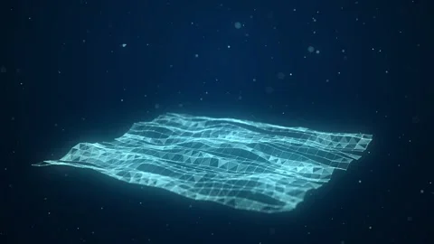 Abstract technology wave of particles and lines. Big data visualization. 動画素材 270416574