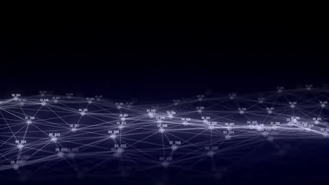 Abstract technology wave of particles and lines. Big data visualization. Ai. 動画素材 274196343