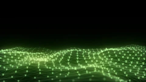 Abstract technology wave of particles and lines. Big data visualization. Stock Footage 306533355