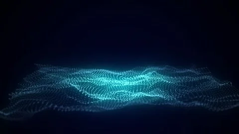 Abstract technology wave of particles and lines. Big data visualization. Stock Footage 306534769