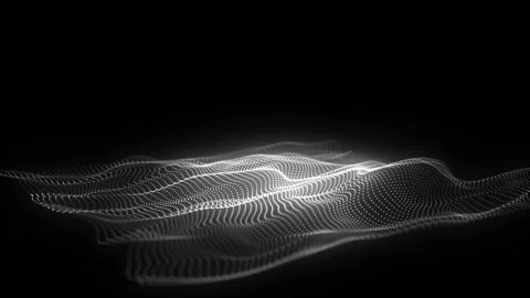 Abstract technology wave of particles and lines. Big data visualization. 動画素材 306534956