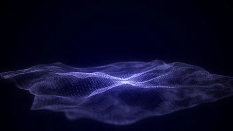 Abstract technology wave of particles and lines. Big data visualization. Stock Footage 331239332
