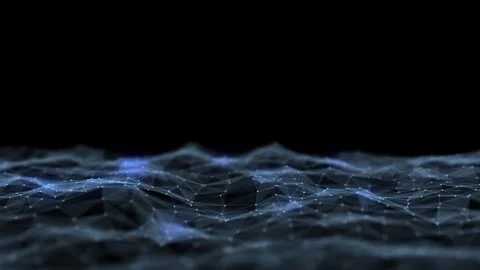 Abstract technology wave of particles and lines. Big data visualization. Stock Footage 331239737