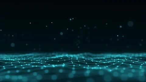Abstract technology wave of particles. Artificial intelligence. Stock Footage 229120787
