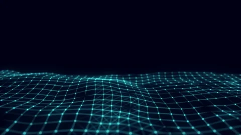 Abstract technology wave of particles. Big data visualization. Stock Footage 168423605