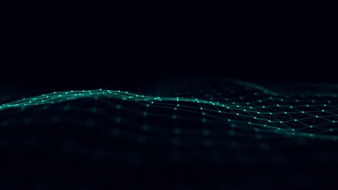 Abstract technology wave of particles. Big data visualization. 動画素材 168424222