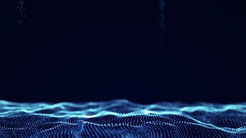 Abstract technology wave of particles. Big data visualization. Stock Footage 249451472