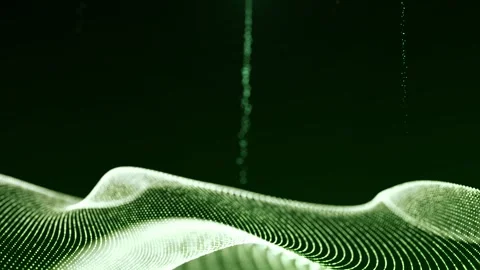 Abstract technology wave of particles. Big data visualization. Stock Footage 274194867