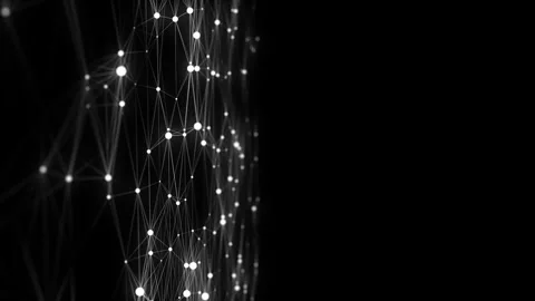 Abstract technology wave of particles. Big data visualization. Dark background. 動画素材 306533222