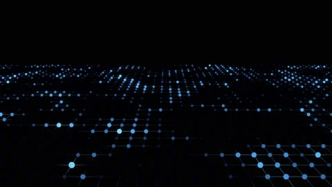 Abstract technology wave of particles. Dark background with motion dots. Stock Footage 162406522