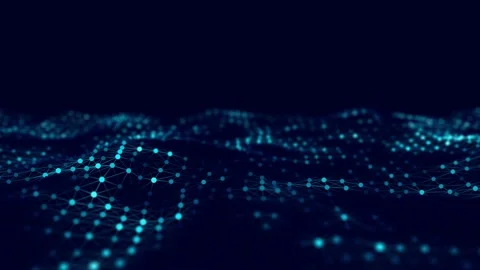 Abstract technology wave of particles. Dark background with motion dots. Stock Footage 162406540