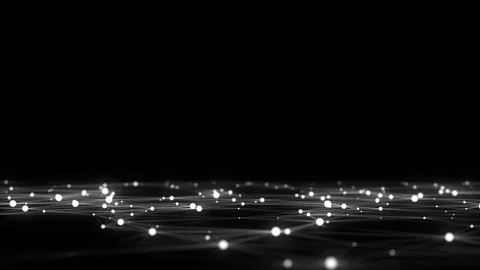 Abstract technology wave of particles. Dark background with dots and lines. Stock Footage 331239421