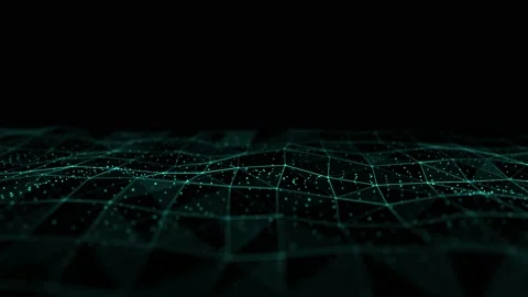 Abstract technology wave of particles.Dark background with motion lines. Stock Footage 166221211