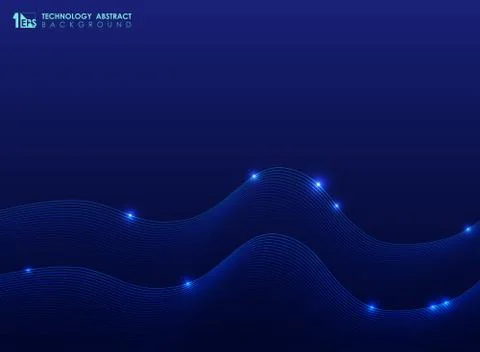 Abstract technology wavy line pattern on blue background. Stock Illustration