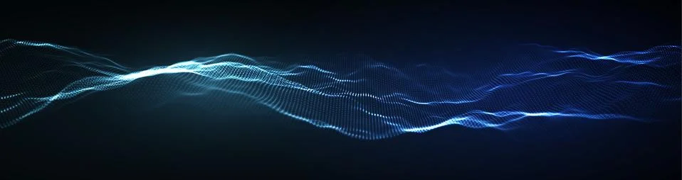 Abstract technology web banner. Background 3d grid. Ai tech wire network Illustrazione stock