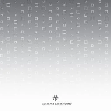 Abstract technology white square pattern random on gray halftone background t Stock Illustration