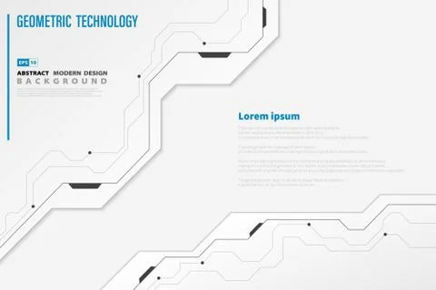 Abstract technology white template digital background. illustration vector Stock Illustration