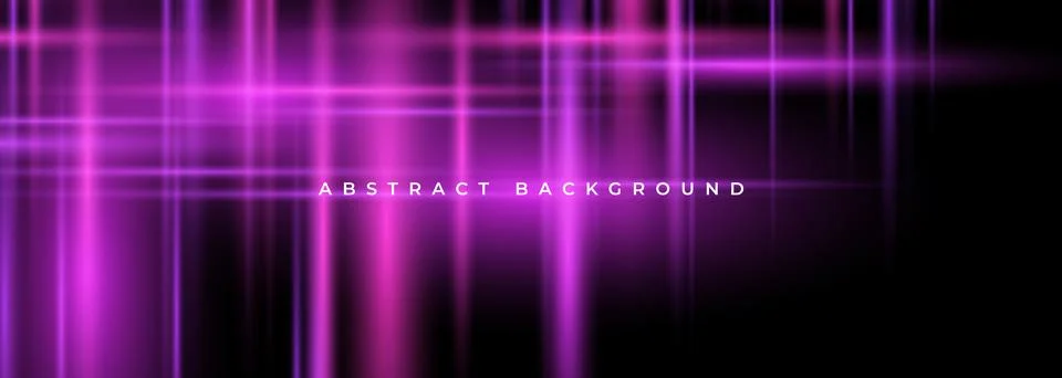 Abstract technology wide background with glowing purple neon light effect. Illustrazione stock