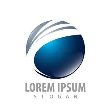 Abstract technology world blue sphere logo concept design. Symbol graphic tem Illustrazione stock