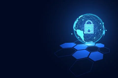 Abstract technology world cyber security privacy information network concept  イラスト素材