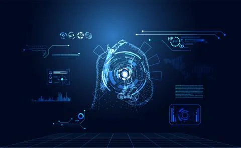 Abstract technology world digital link network connection, business man link  Illustrazione stock