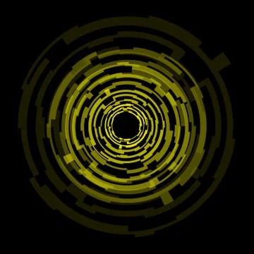Abstract technology yellow circles background Stock Illustration