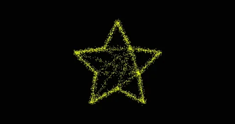 Abstract technology yellow green 3 d stars from animated dots, circles of Stock Footage 164491600