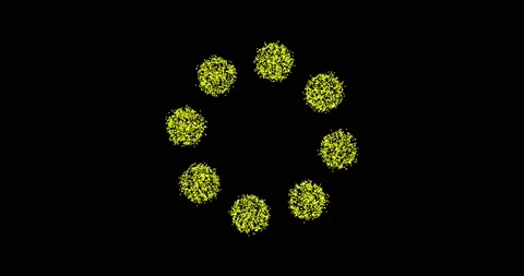 Abstract technology yellow green circles from animated dots, circles of Video stock 166323173