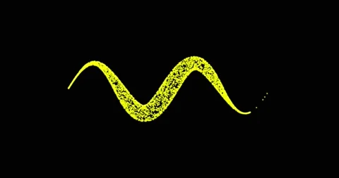 Abstract technology yellow green lines from animated dots, circles of particles Stock Footage 165902591