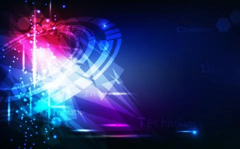 Abstract, technoloy background, triangle and ring digital data Stock Illustration