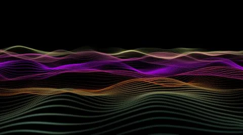 Abstract techy wavy background with particles. abstract background with lines. イラスト素材