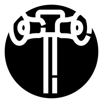 Abstract telephone pole connection drawing in circle Stock Illustration