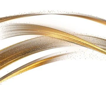 Abstract template background 3D elegant golden curved shape with shiny gold.. Stock Illustration