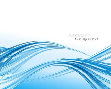 Abstract template background with blue curved wave Stock Illustration