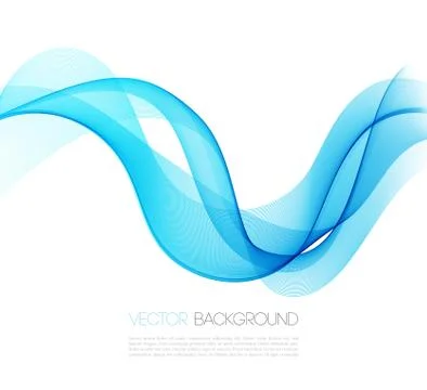 Abstract template background with blue curved wave Stock Illustration